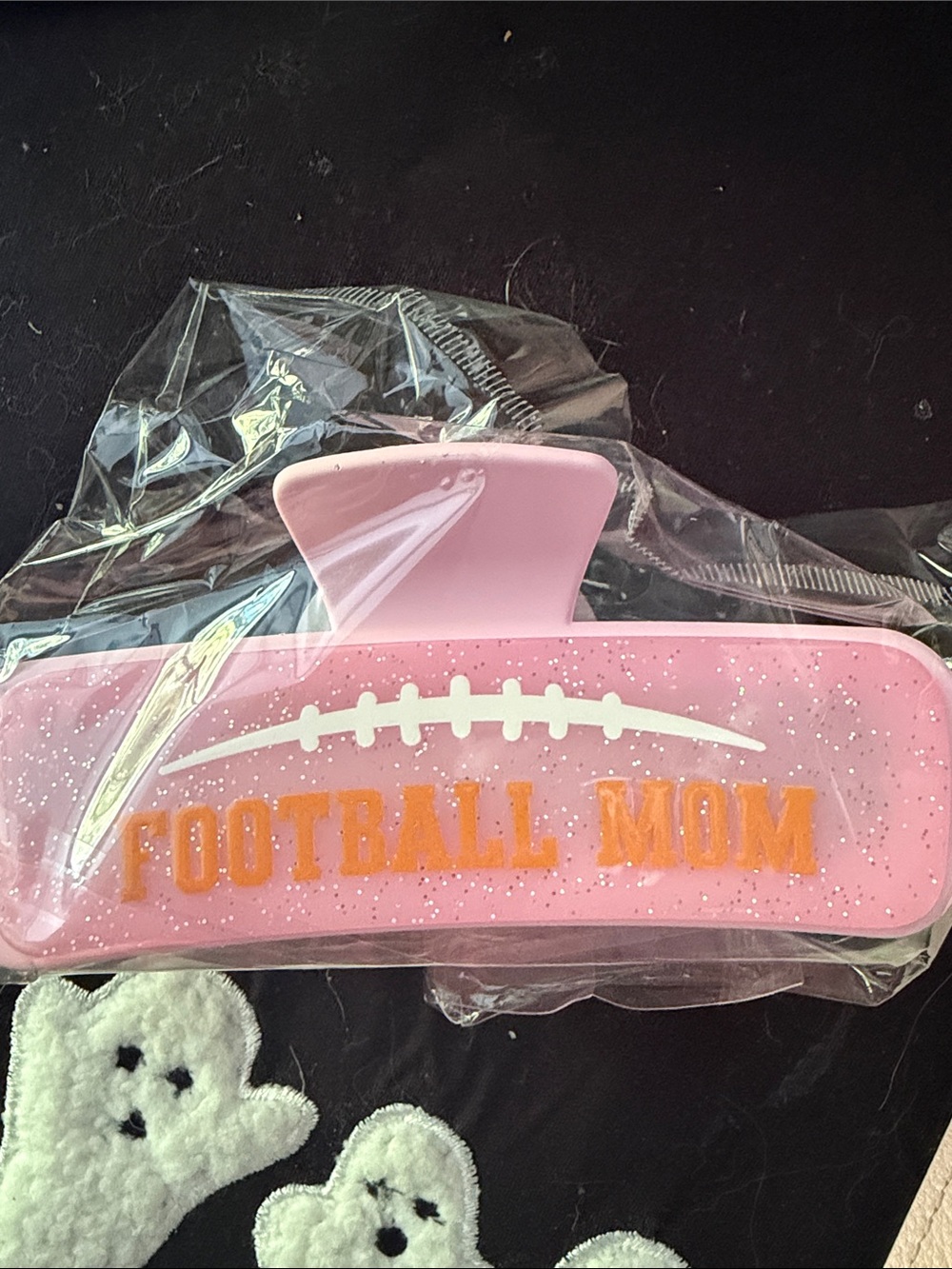Pink 'Football Mom' Hair Clip new